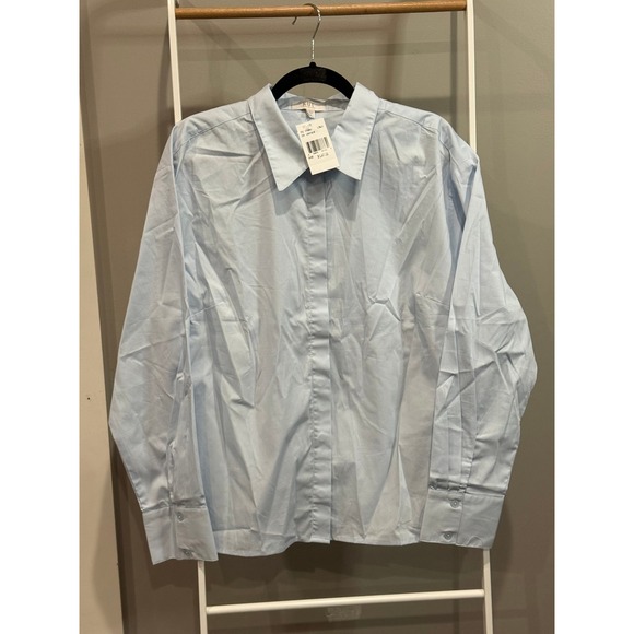 Kut from the Kloth Tops - KUT from the Kloth Womens XL Light Blue Button Down Poplin Top Clean Girl Preppy